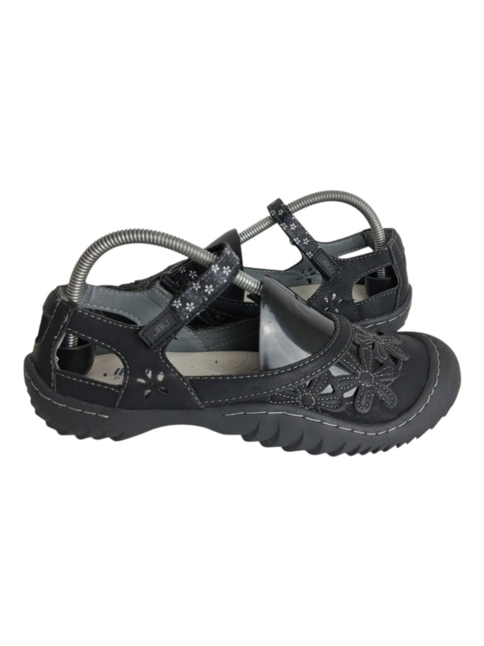 JBU by Jambu Wildflower Womens 9M Grey Gray Mary Jane Floral Vegan Nubuck Shoes